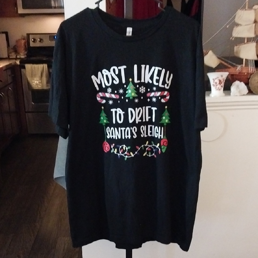 Teeland"-Most Likely To Drift Santa's Sleigh"T-Shirt-XL